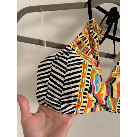 Trina Turk Bikini Top 2 Brasilia High Neck Halter Neckline Swimwear - Picture 3 of 12